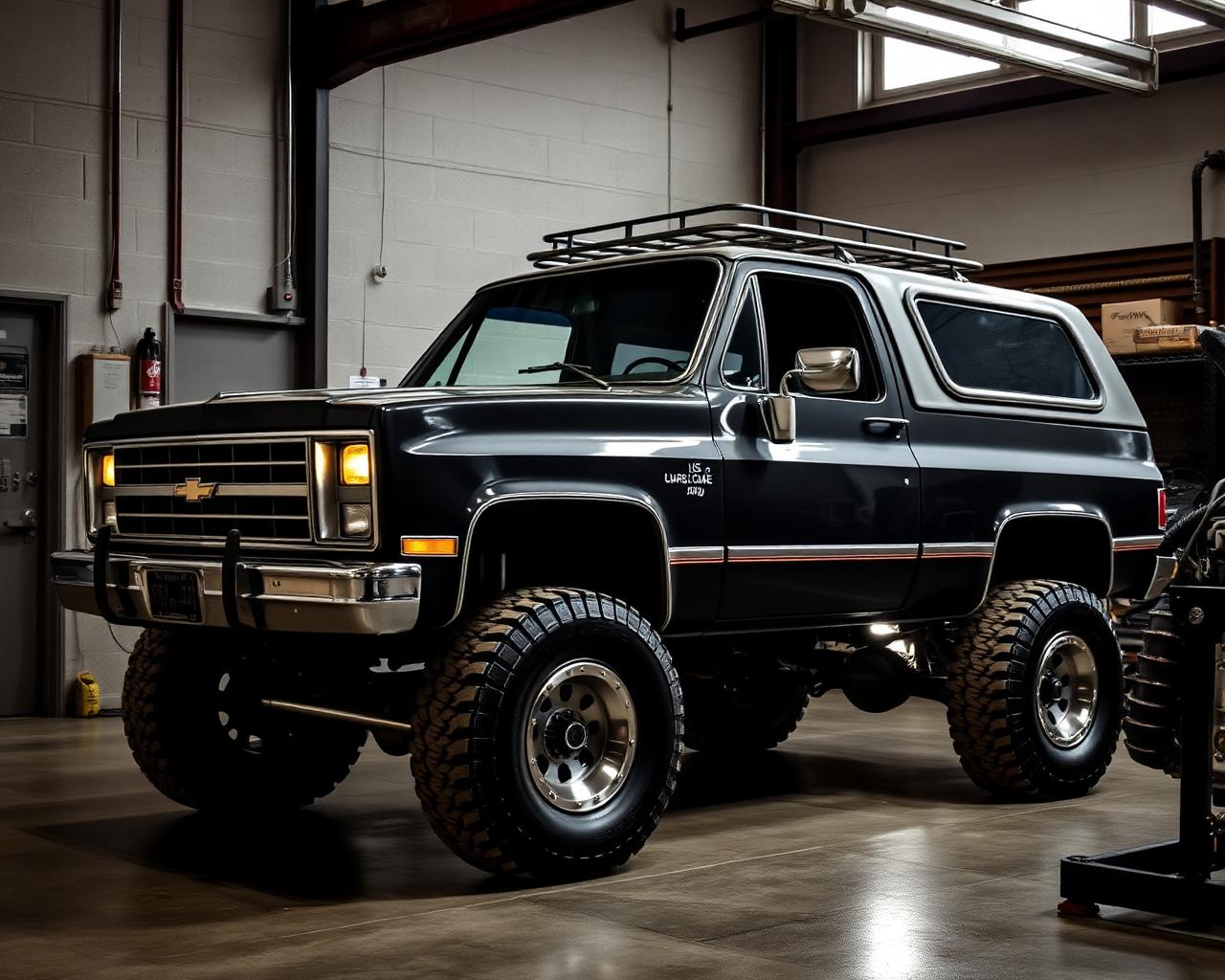 Lifted K5 Blazer with LS swap inside the shop